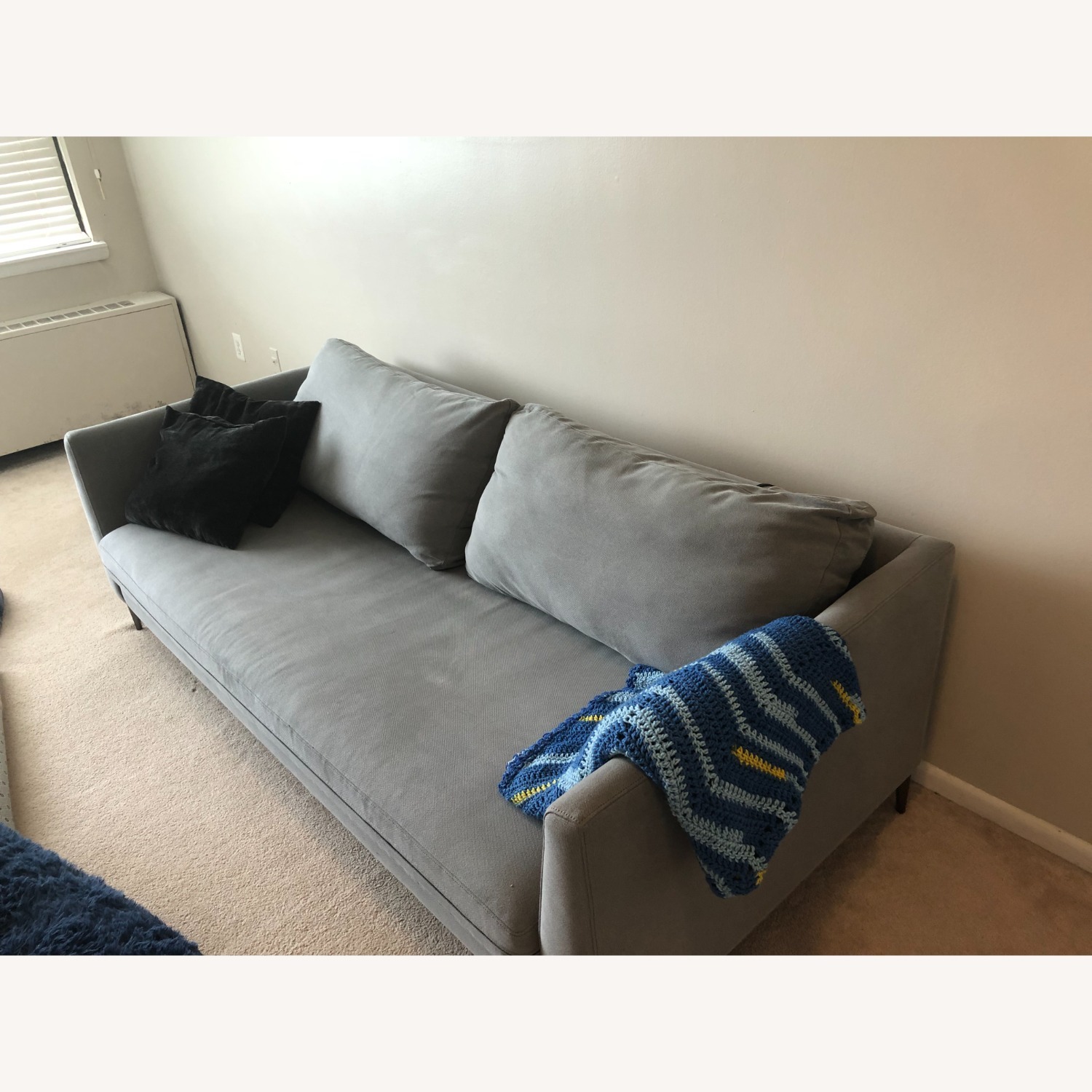 West Elm Light Gray Fabric 2 Seater Sofa - image-2