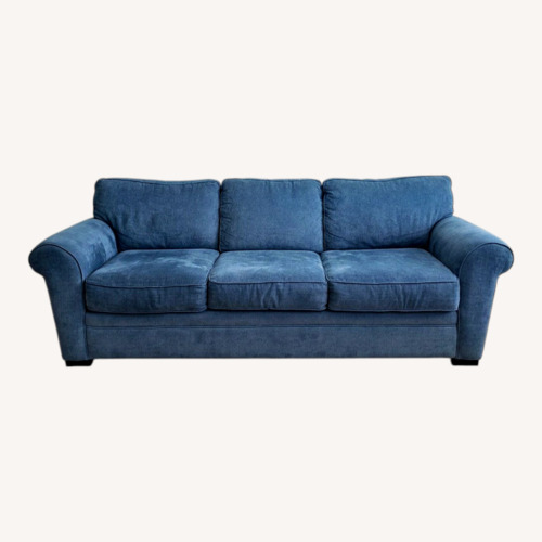 Used Jordan's Furniture Blue Fabric 2 Seater Sofa for sale on AptDeco