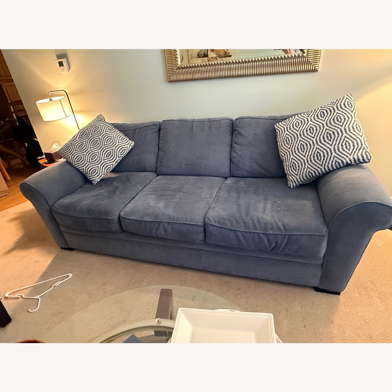 Jordan's Furniture Blue Fabric 2 Seater Sofa - image-3