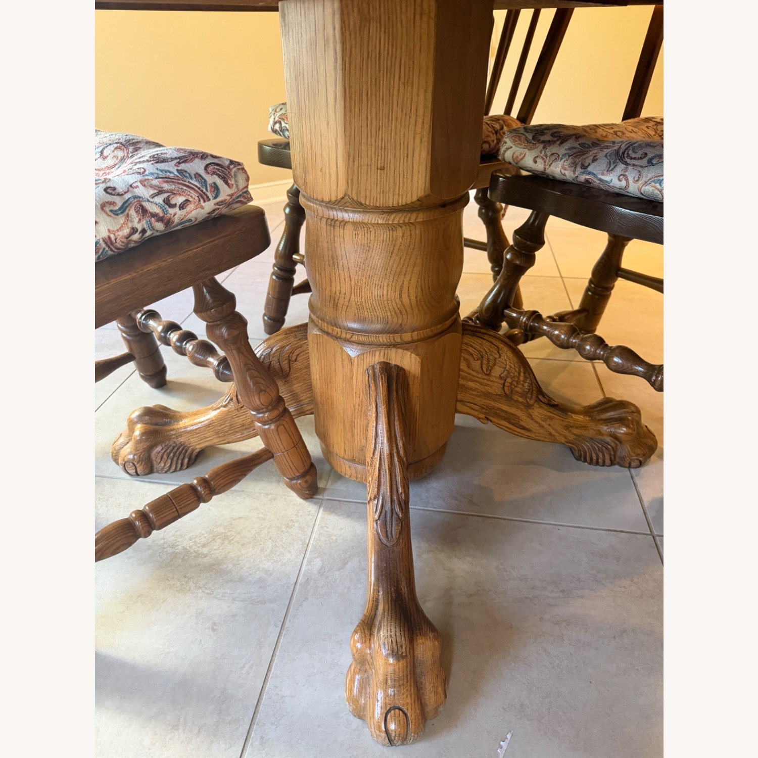 Natural Wood Dining Table with 4 Chairs and Leaf - image-2