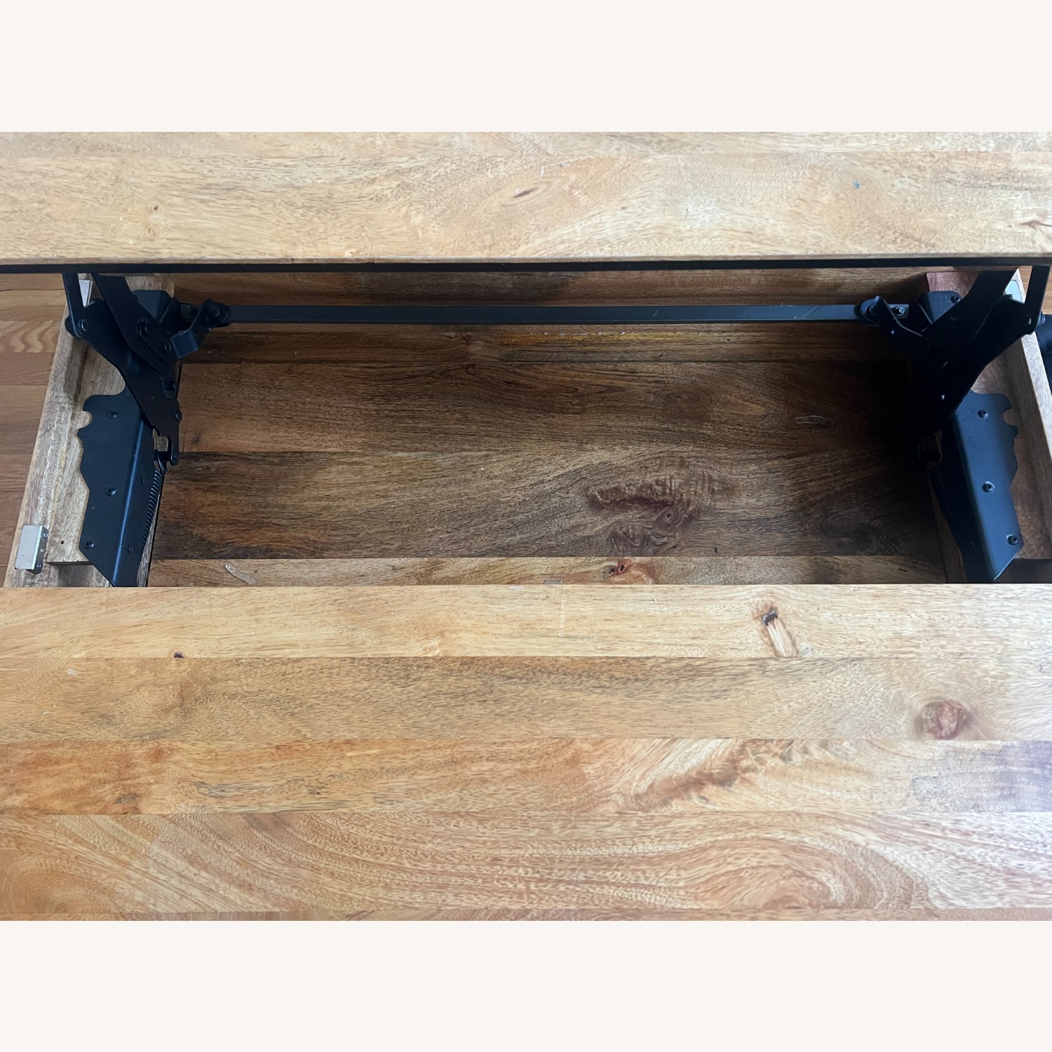 West Elm Industrial Solid Wood Storage Pop-Up Coffee Table  - image-3
