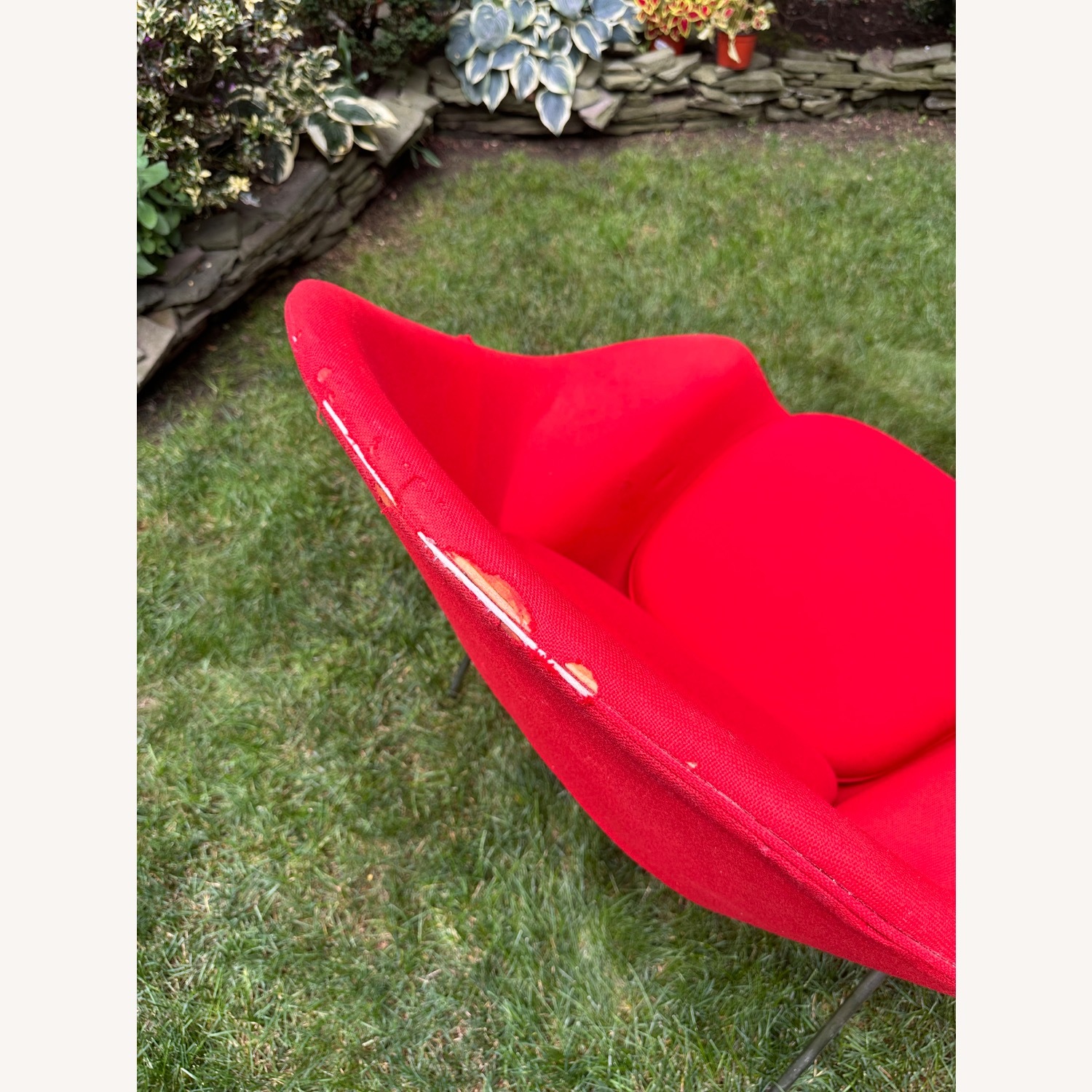 Knoll Red Fabric Saarinen Womb Accent Chairs - image-11