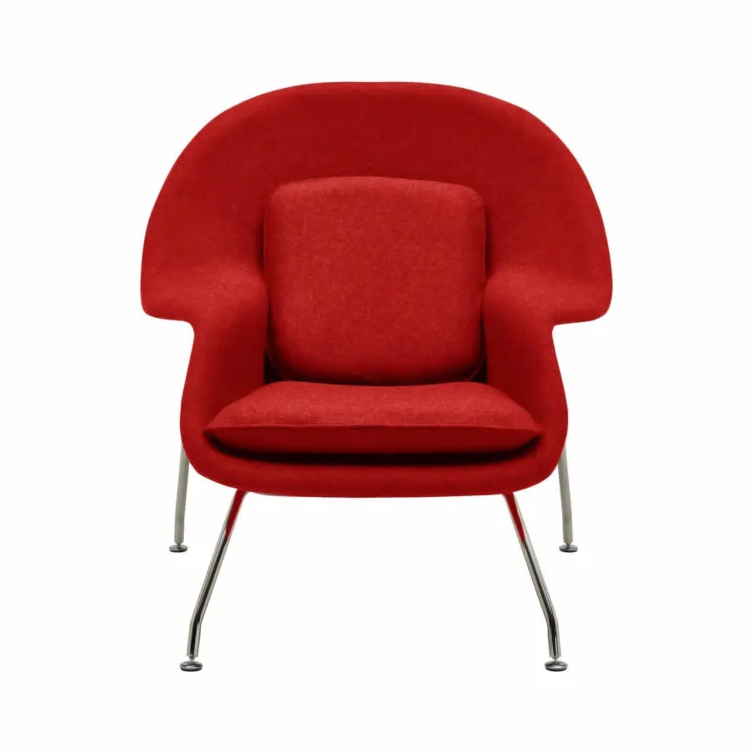 Knoll Red Fabric Saarinen Womb Accent Chairs - image-14