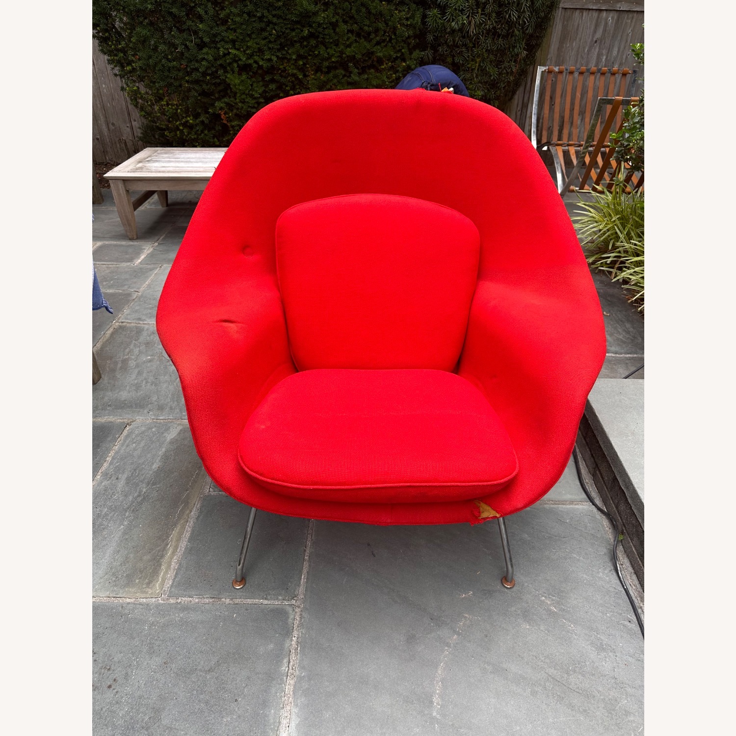 Knoll Red Fabric Saarinen Womb Accent Chairs - image-7