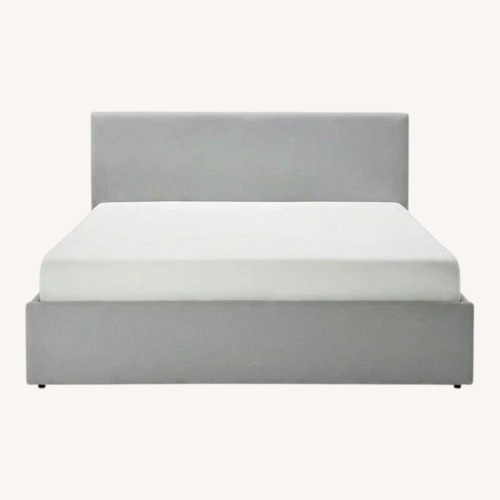 Used IKEA GLADSTAD Upholstered Bed Frame, Light Grey for sale on AptDeco