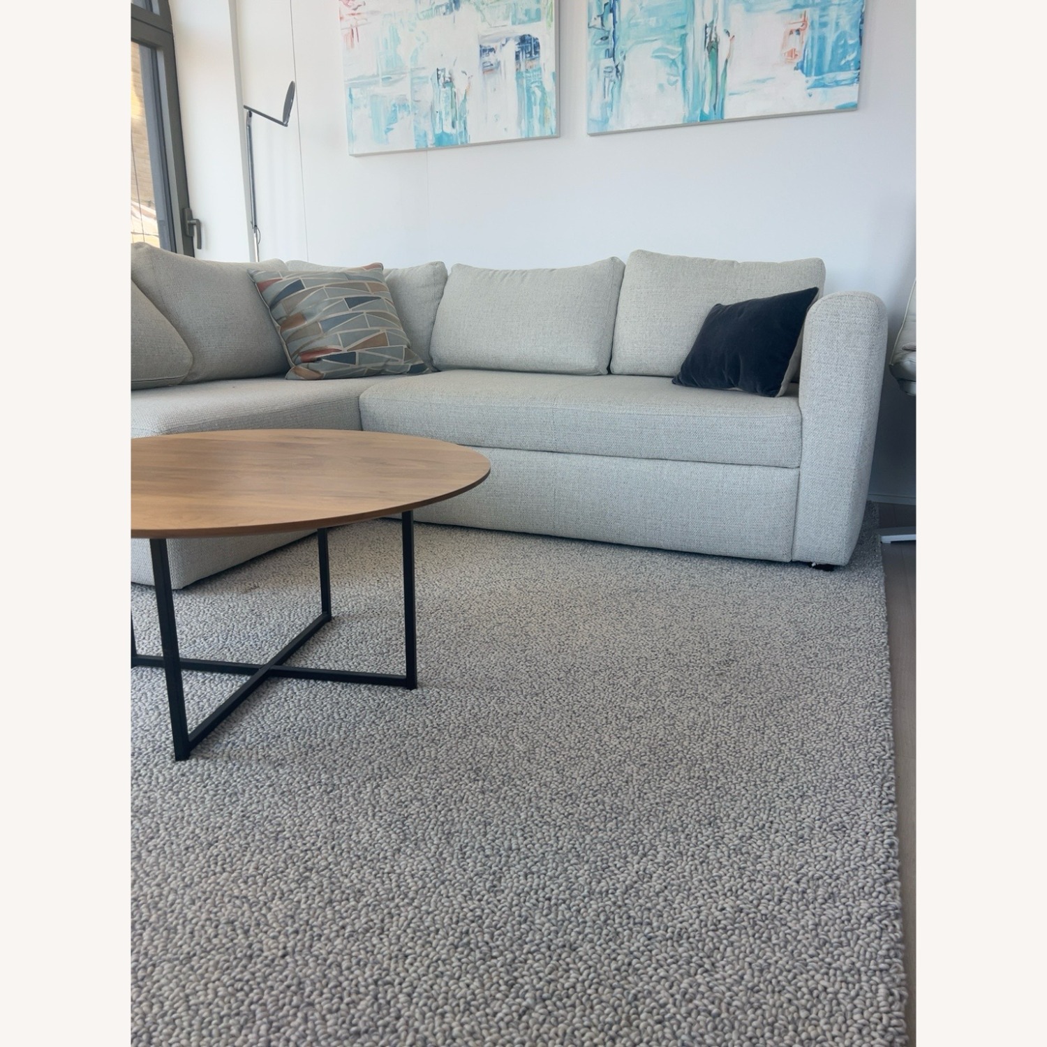 Oxford White Fabric 3+ Piece Sectional - image-2