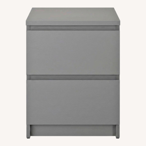 Used IKEA Malm Light Gray Wood Nightstand for sale on AptDeco