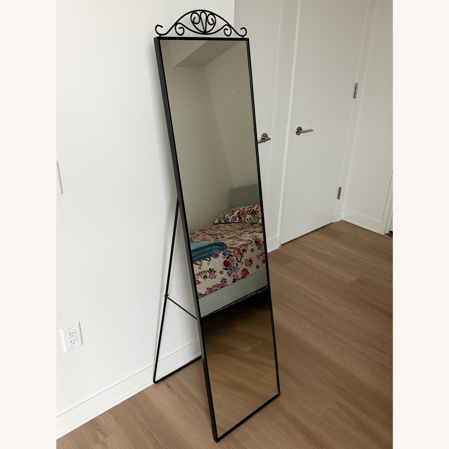 IKEA KARMSUND Black Metal Wall Mirror - image-3
