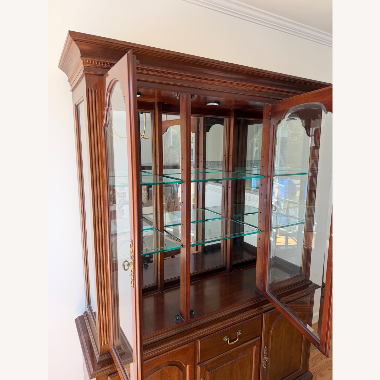 Ethan Allen china cabinet with glass doors - image-6