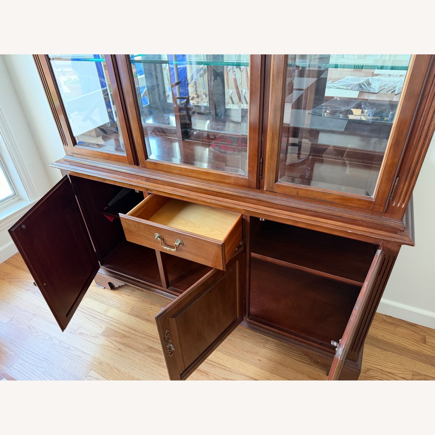 Ethan Allen China Cabinet With Glass Doors - image-2