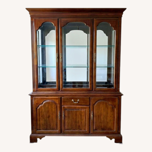 Used Ethan Allen China Cabinet With Glass Doors for sale on AptDeco