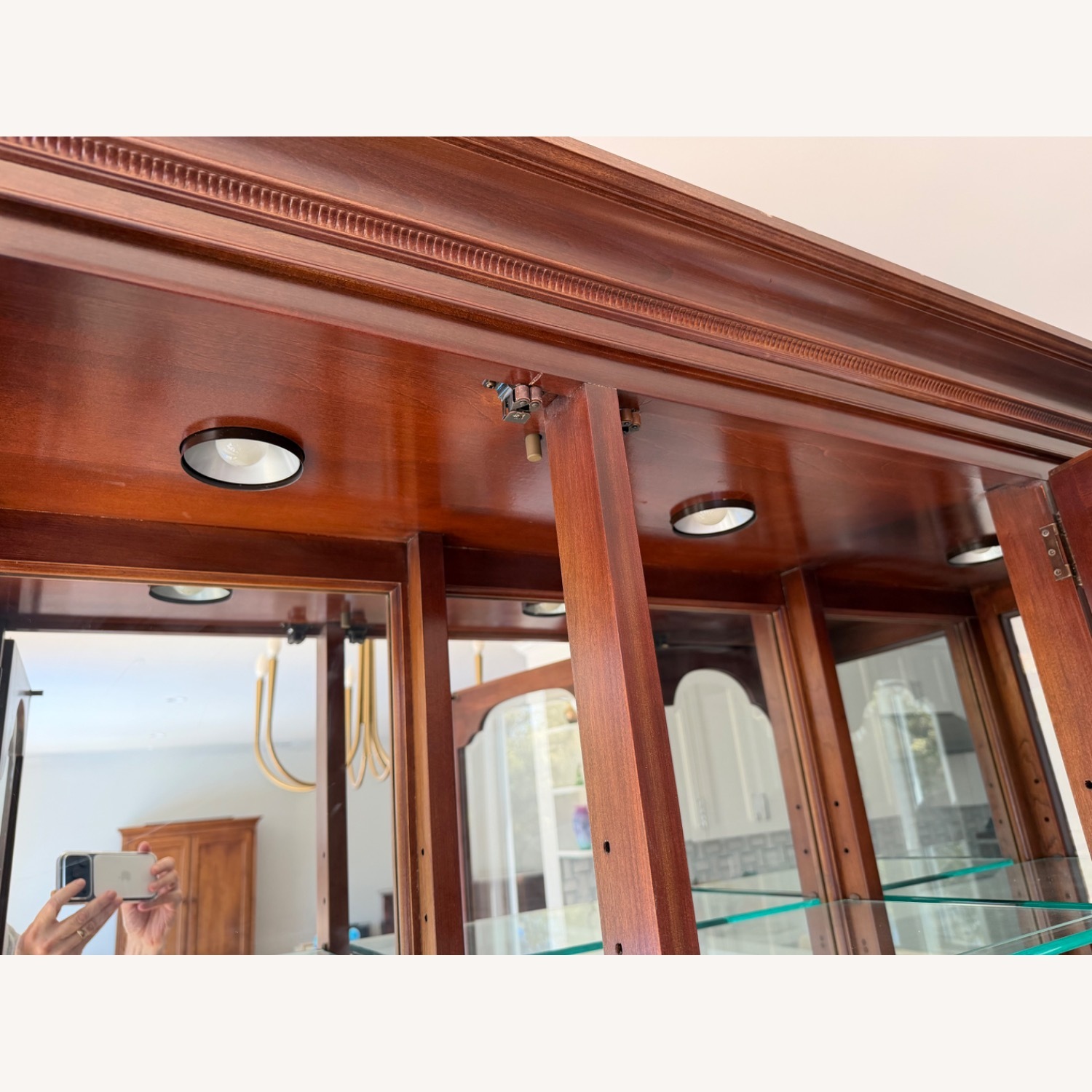 Ethan Allen china cabinet with glass doors - image-7