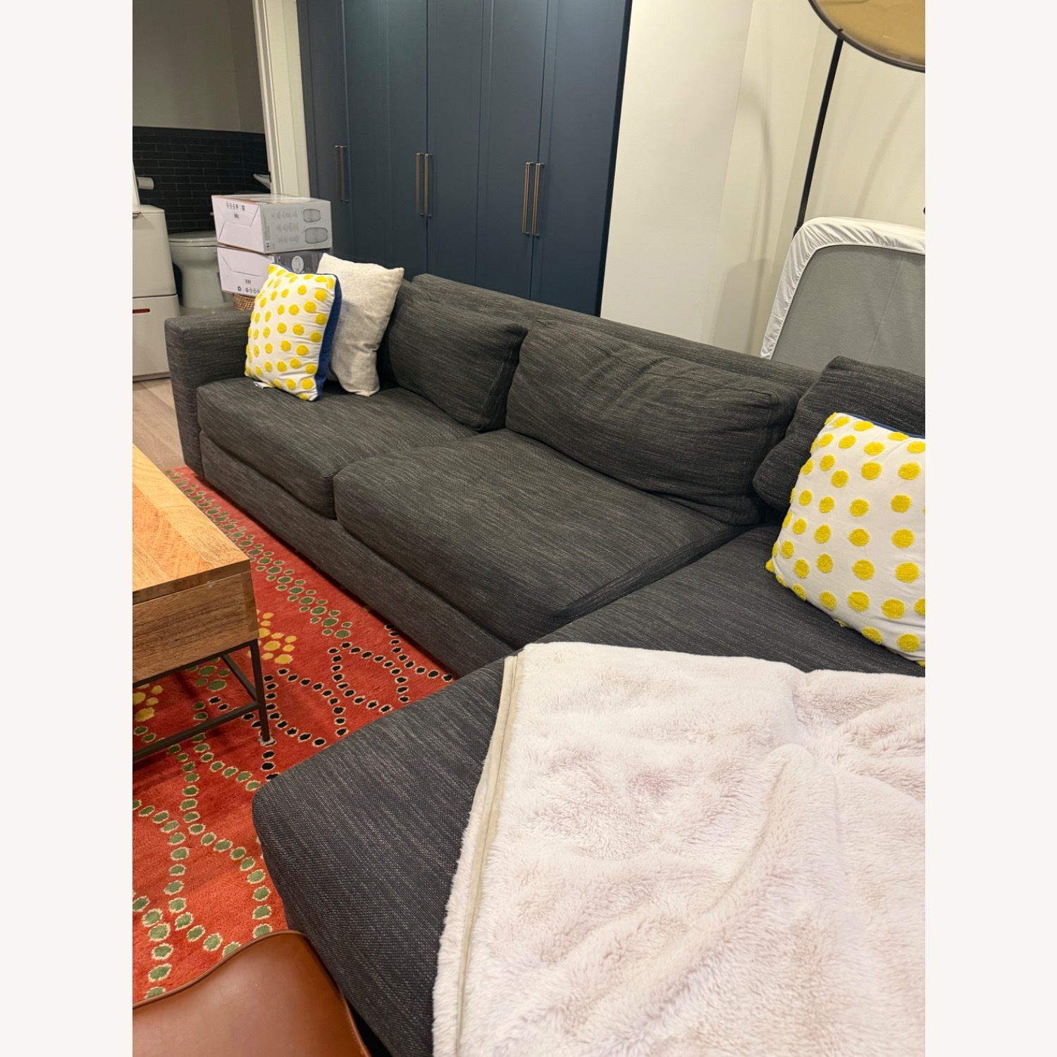 West Elm Urban Dark Gray 3+ Piece Sectional - image-4