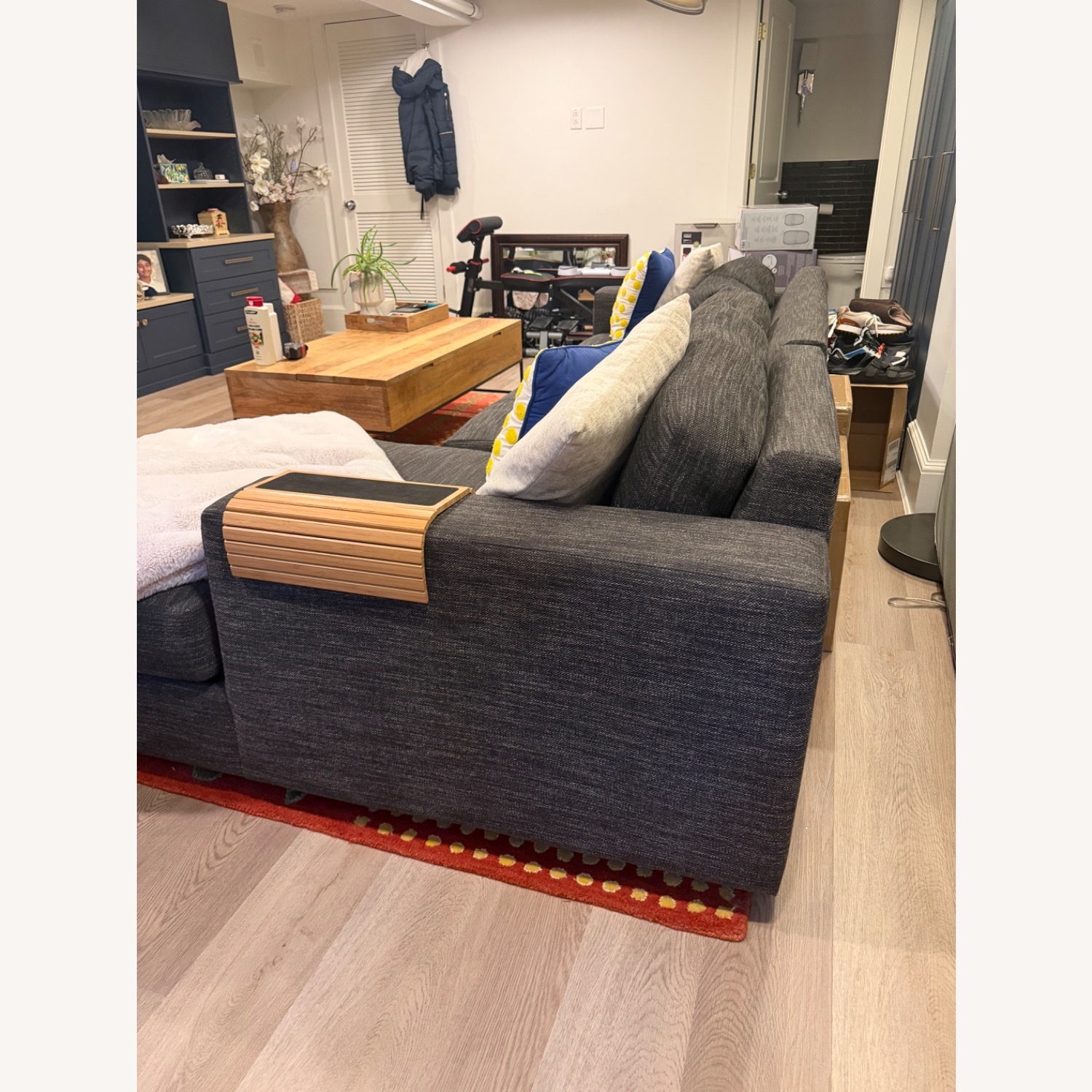 West Elm Urban Dark Gray 3+ Piece Sectional - image-3