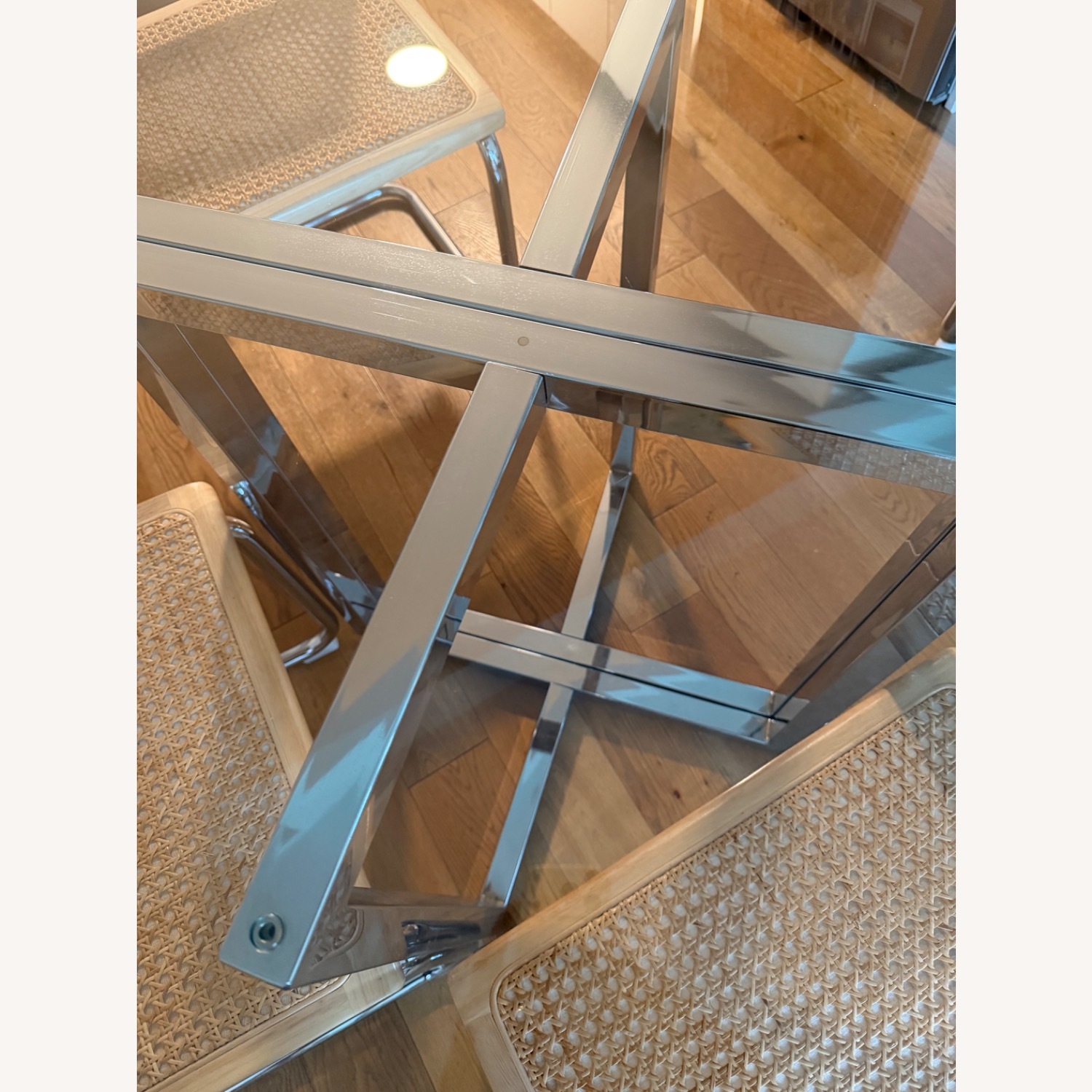 CB2 Silverado Chrome 47" Round Dining Table - image-3