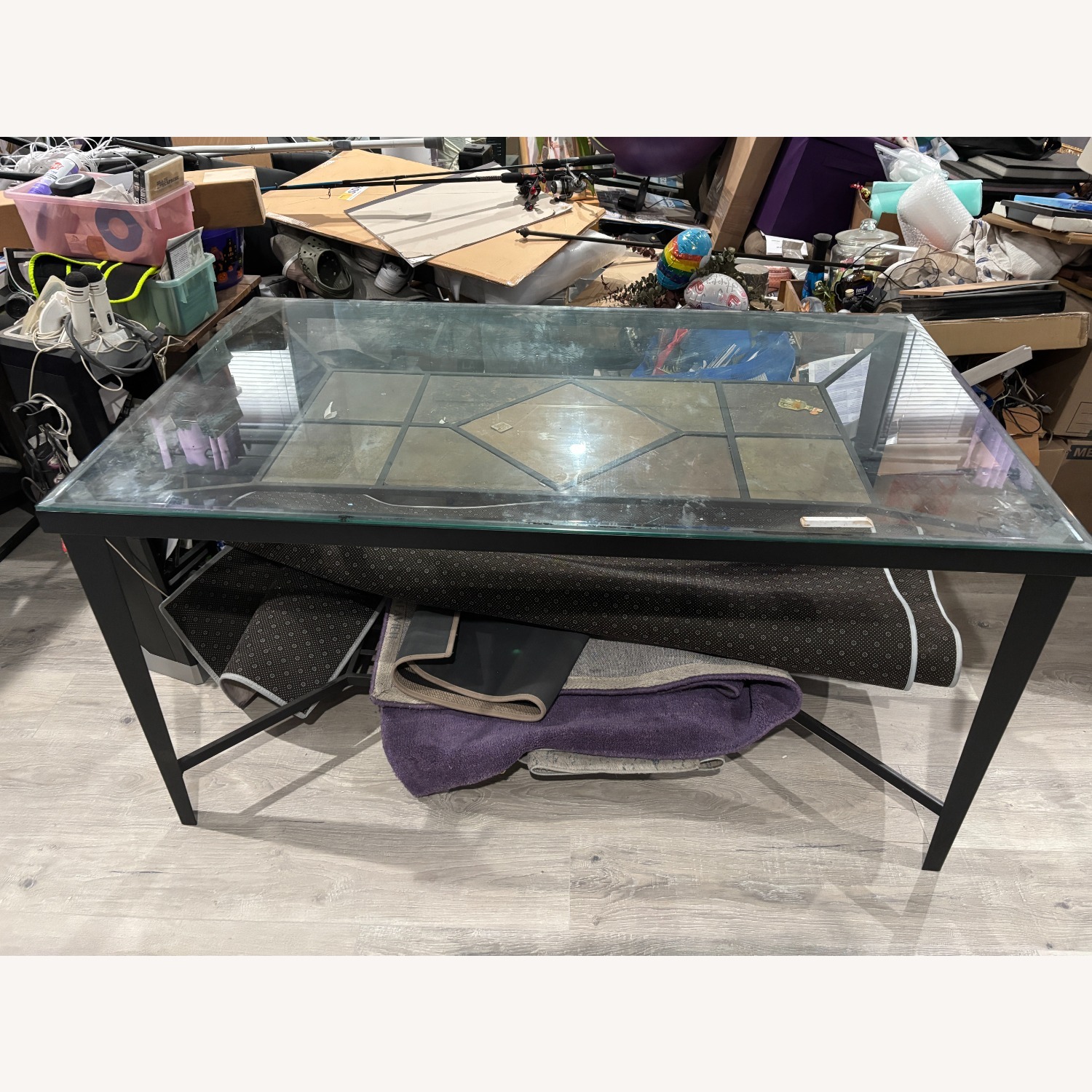 Wrought Iron Glass Top Dining Table - image-2