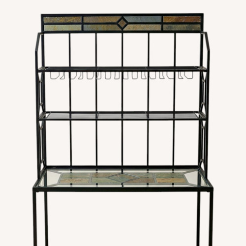 Used Black Wrought Iron Wine Rack  for sale on AptDeco