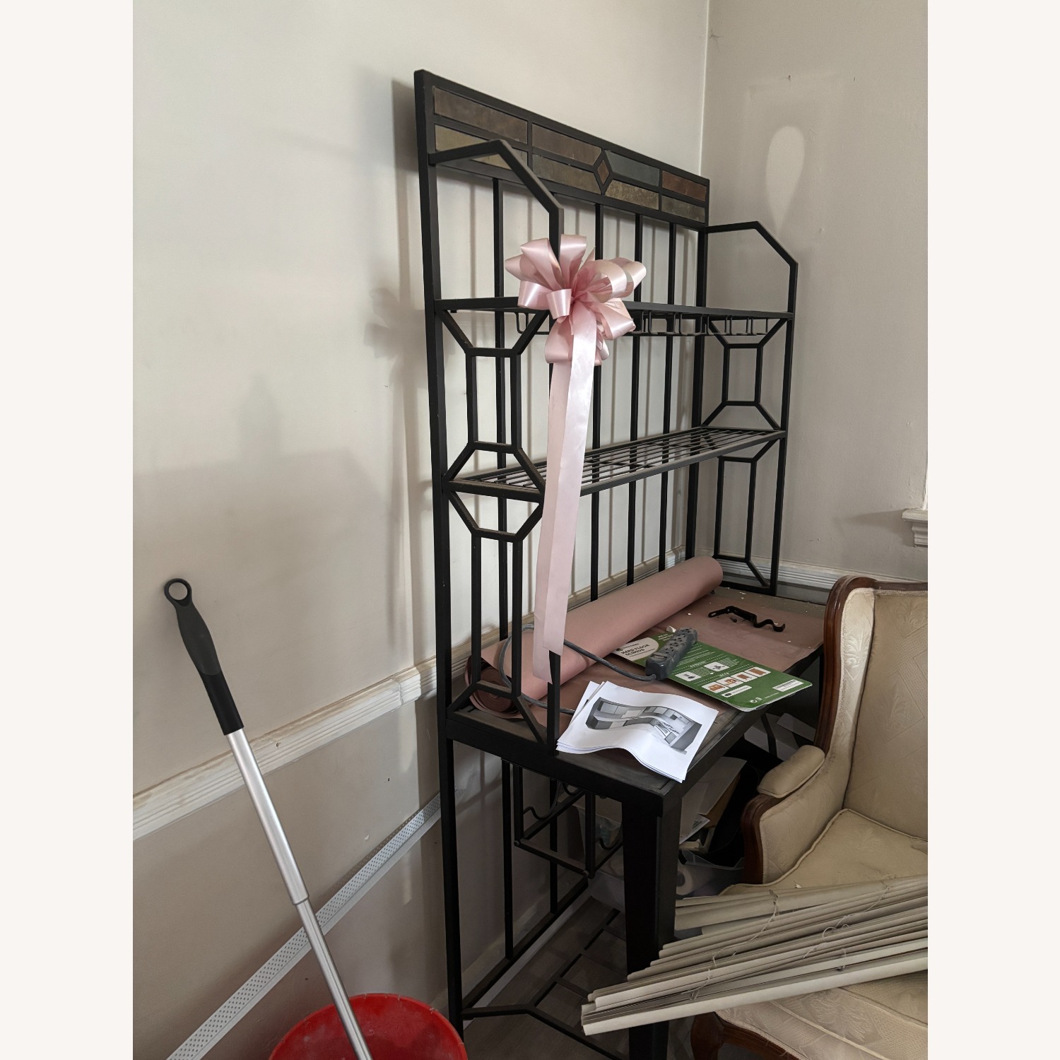 Black Wrought Iron Wine Rack  - image-2
