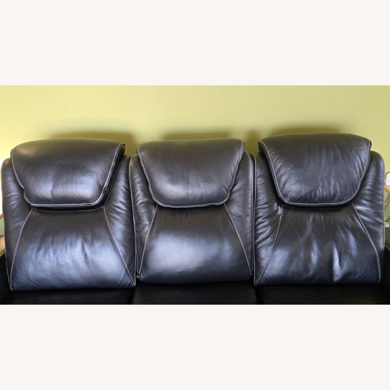 SeatCraft Black Leather 3+ Seater Sofa - image-6