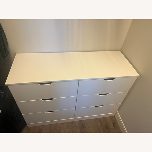 Used Asofer 6 Drawer Double White Dresser with Cutout Handle for sale on AptDeco