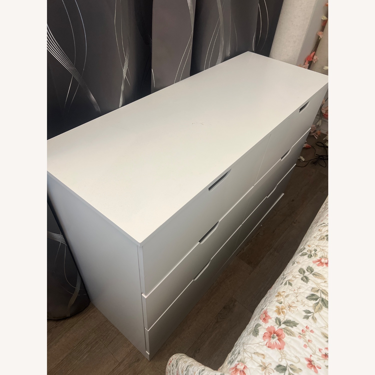 Asofer 6 Drawer Double White Dresser with Cutout Handle - image-3