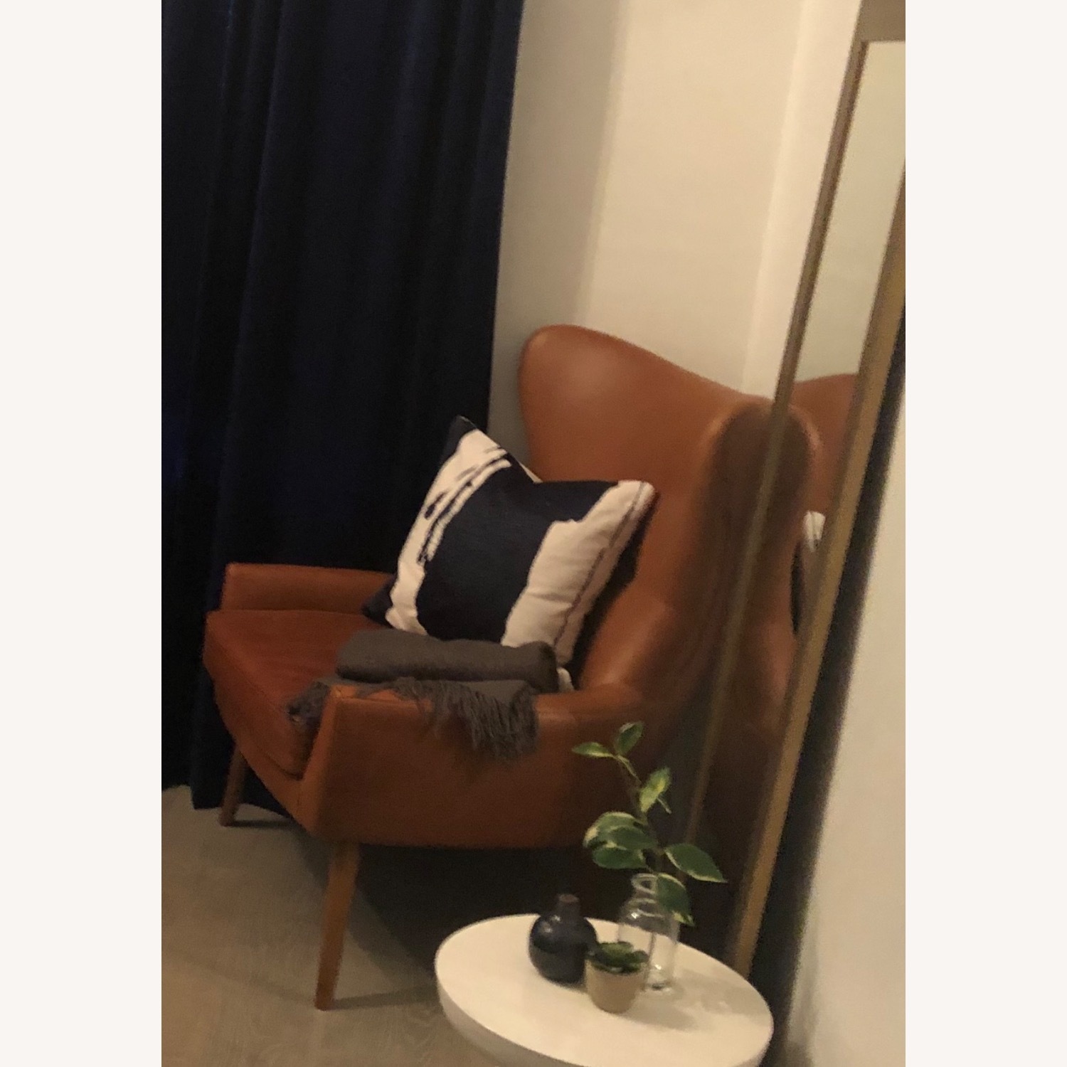 West Elm Erik Leather Wing Back Armchair Cigar  - image-3