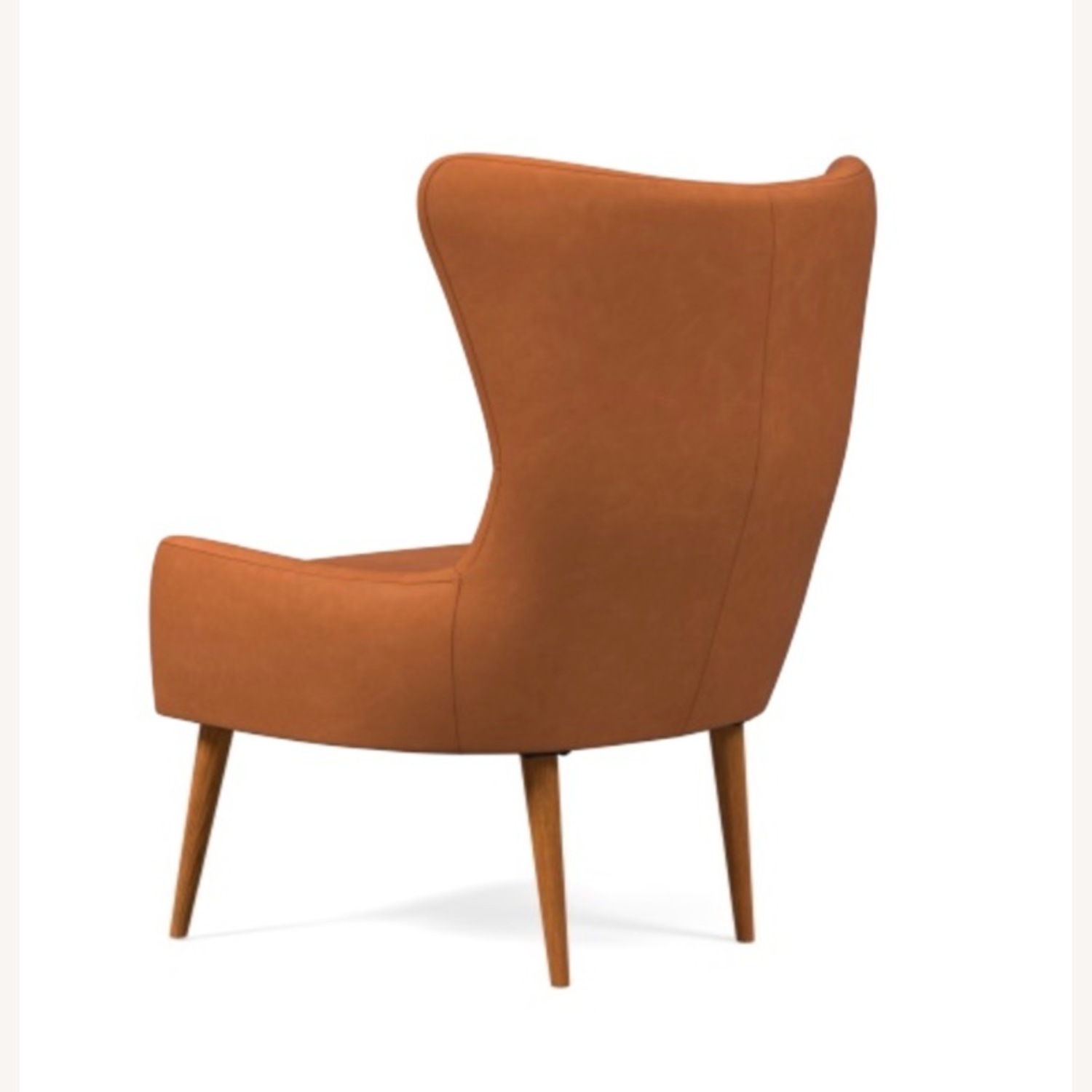 West Elm Erik Leather Wing Back Armchair Cigar  - image-4
