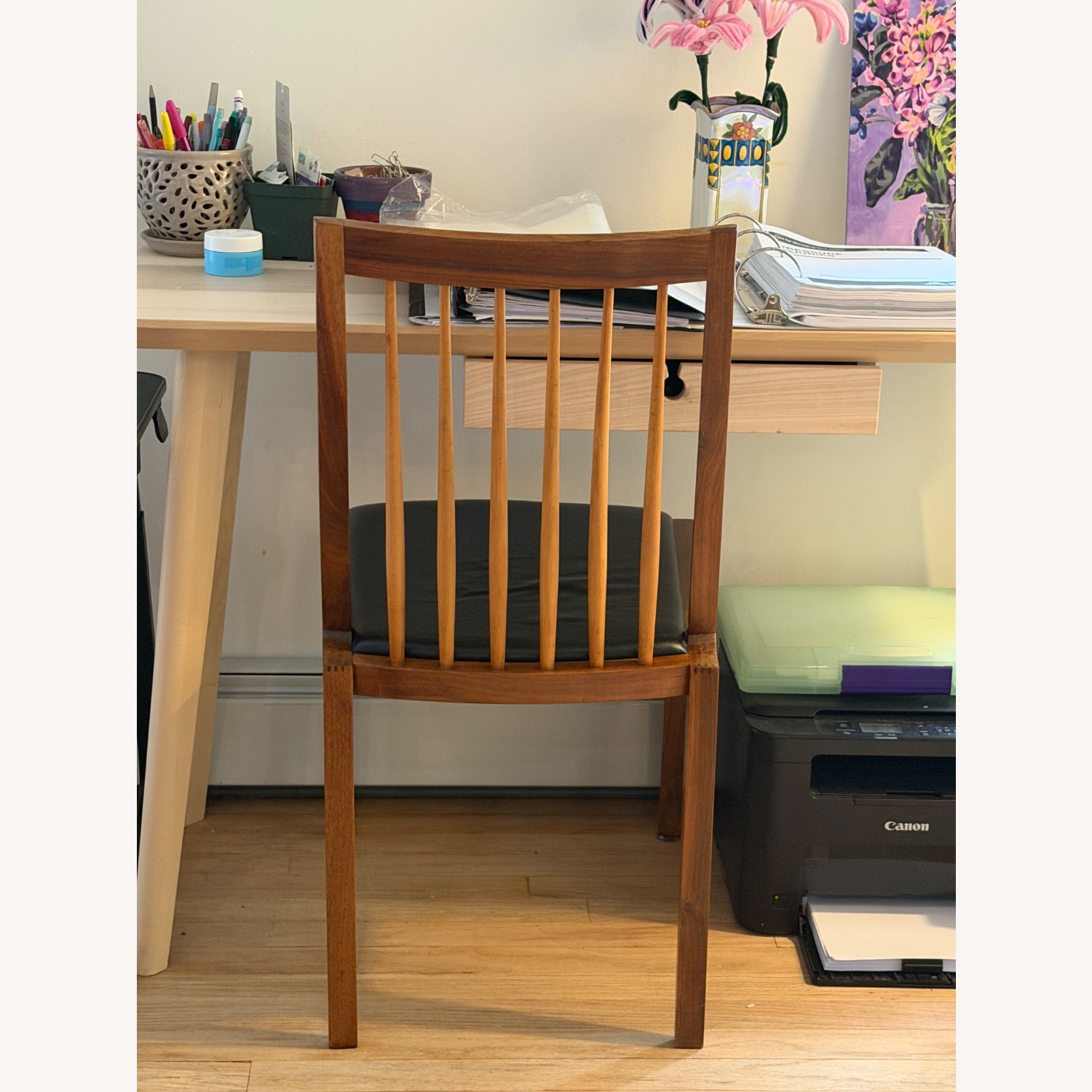 Organic Modernism Dark Brown Wood Dining Chairs - image-4