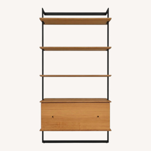 Used Slim Natural Wood Bookcase for sale on AptDeco