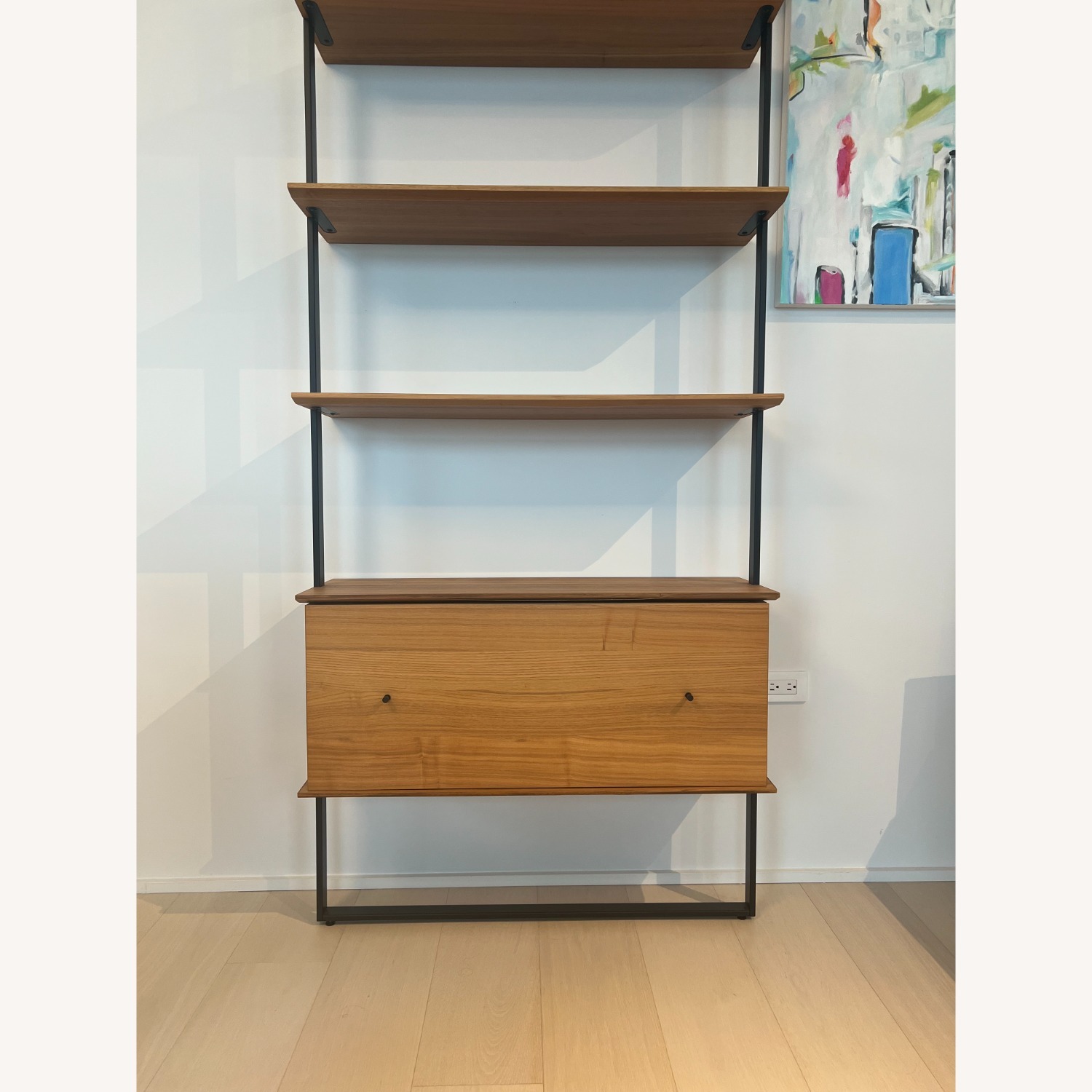 Slim Natural Wood Bookcase - image-8