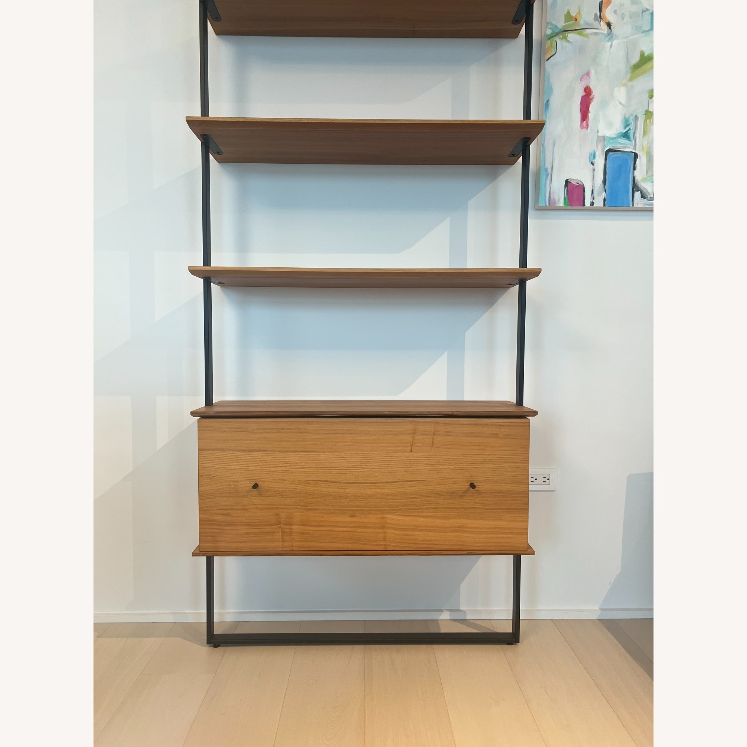 Slim Natural Wood Bookcase - image-7