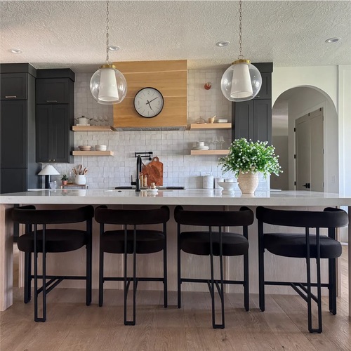 Used Pop Maison Black Velvet Dining Chairs for sale on AptDeco