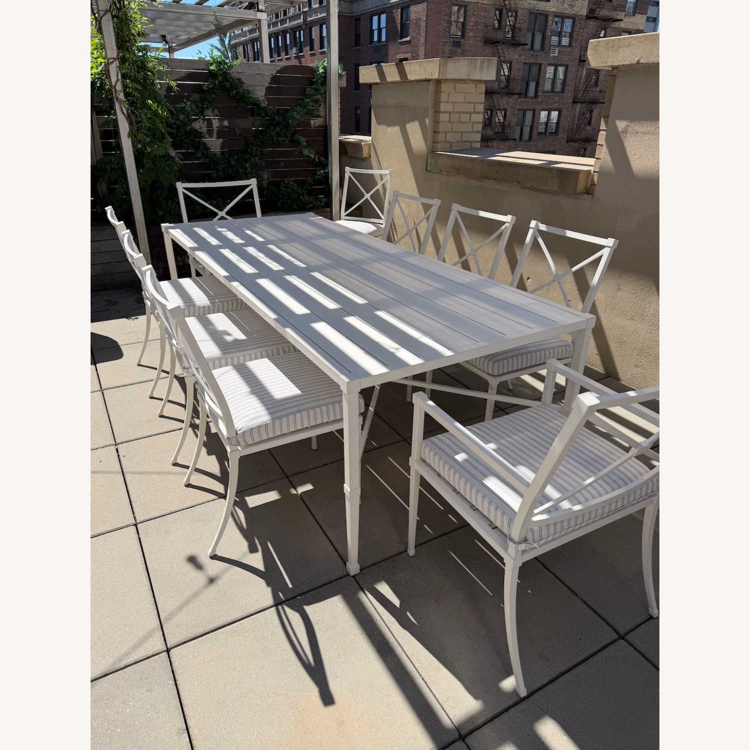 Restoration Hardware 96" Trousdale Cast Aluminum Table & Chairs - image-6