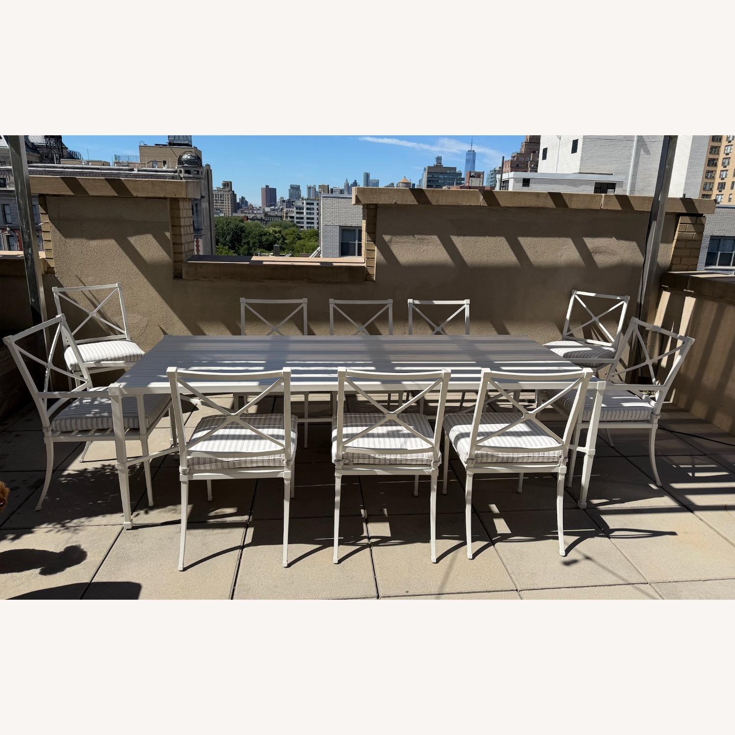 Restoration Hardware 96" Trousdale Cast Aluminum Table & Chairs - image-2