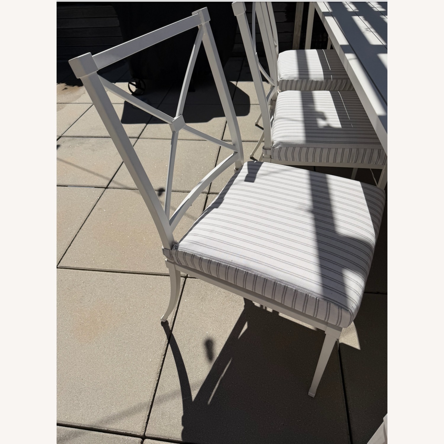Restoration Hardware 96" Trousdale Cast Aluminum Table & Chairs - image-3