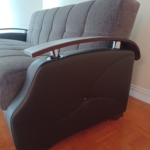 Used European Couch Dark Gray Fabric Sleeper Sofa for sale on AptDeco