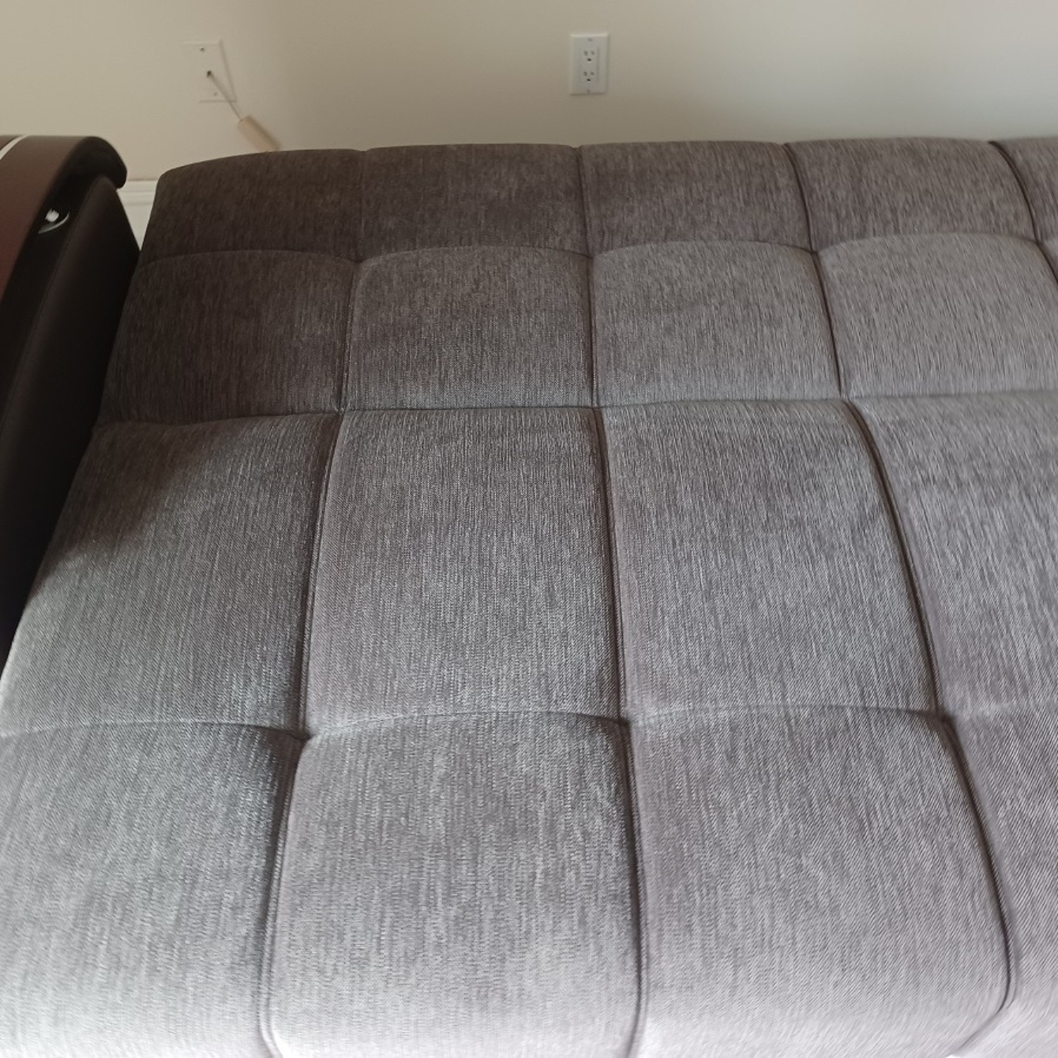 European Couch Dark Gray Fabric Sleeper Sofa - image-4