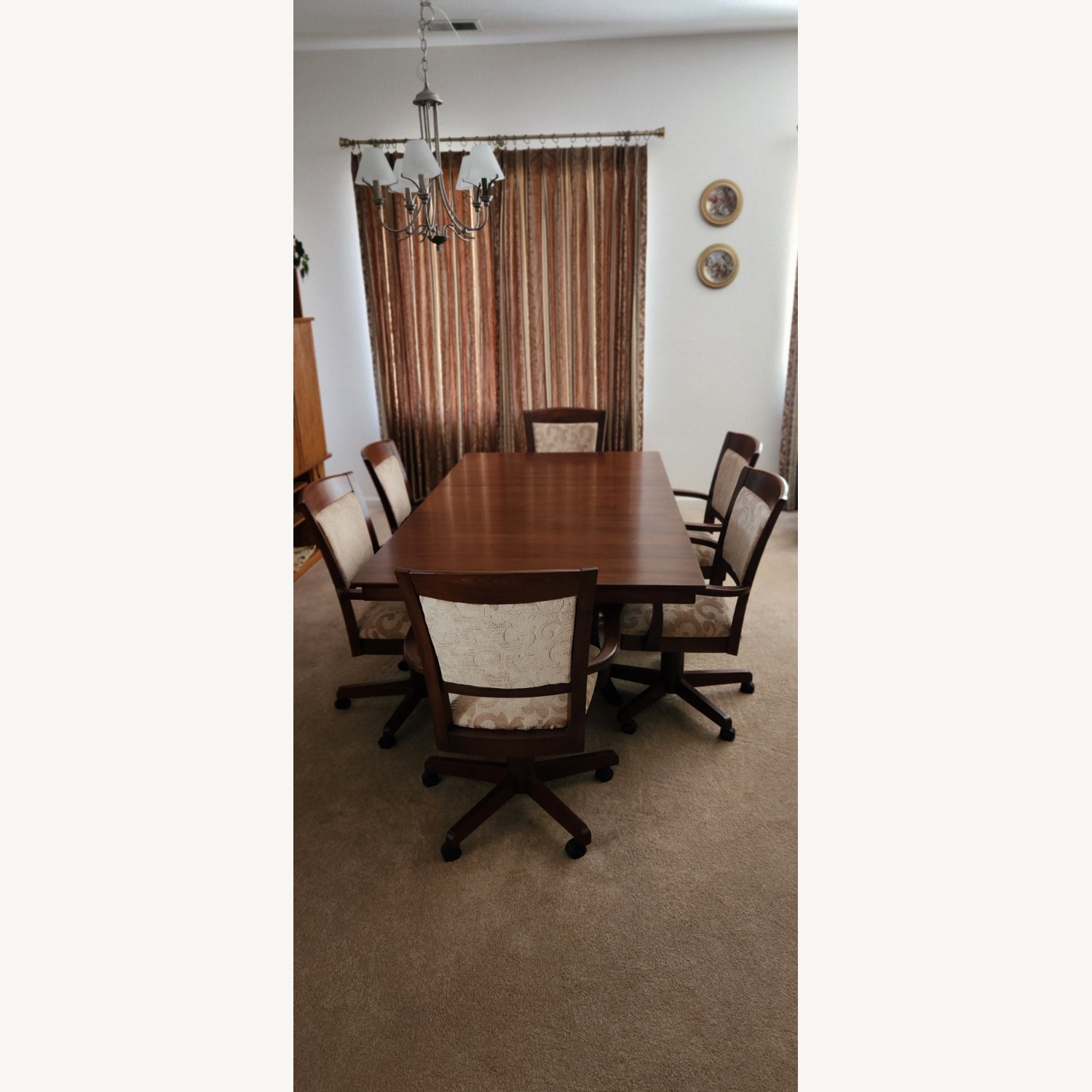 Rectangular Dining Table with 6 Swivel Chairs - image-4