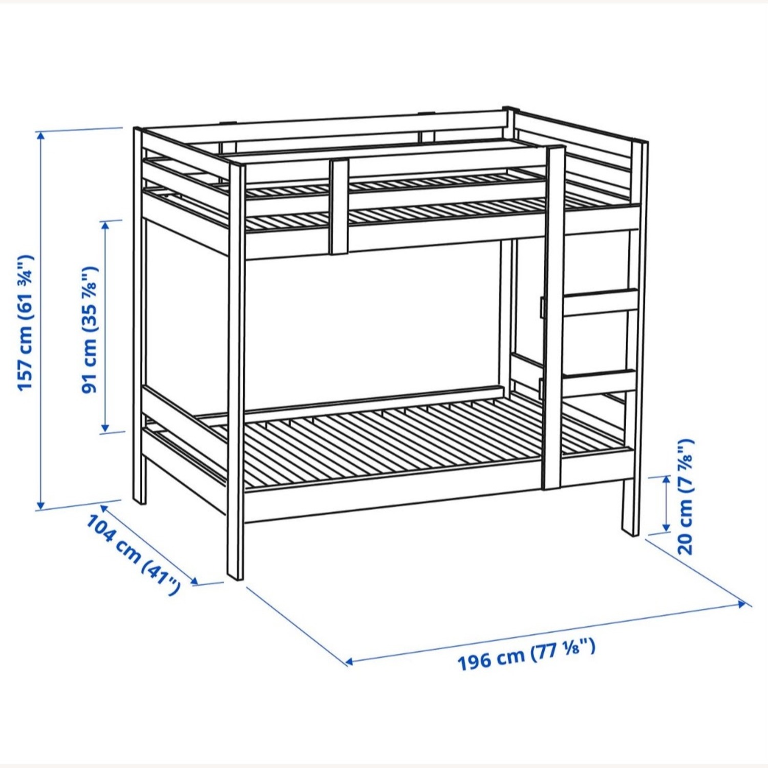 IKEA Mydal White Wood Bunk Bed - image-4