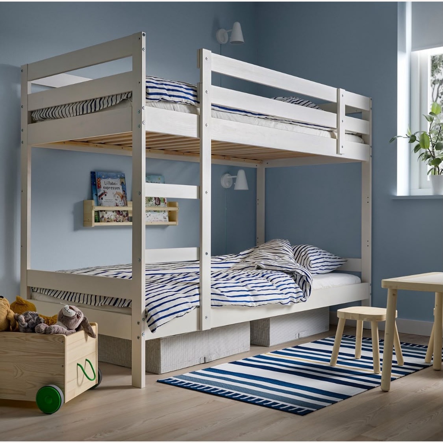 IKEA Mydal White Wood Bunk Bed - image-2