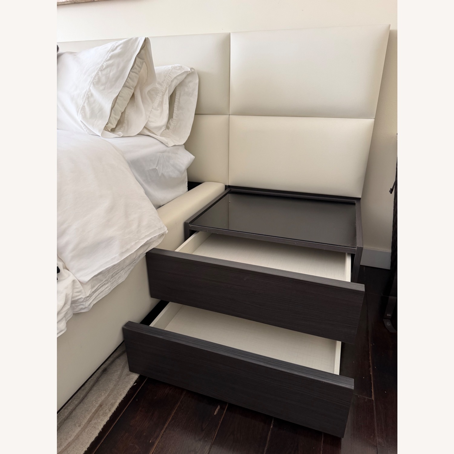 Lazzoni Istanbul White Leather King Bed - image-2