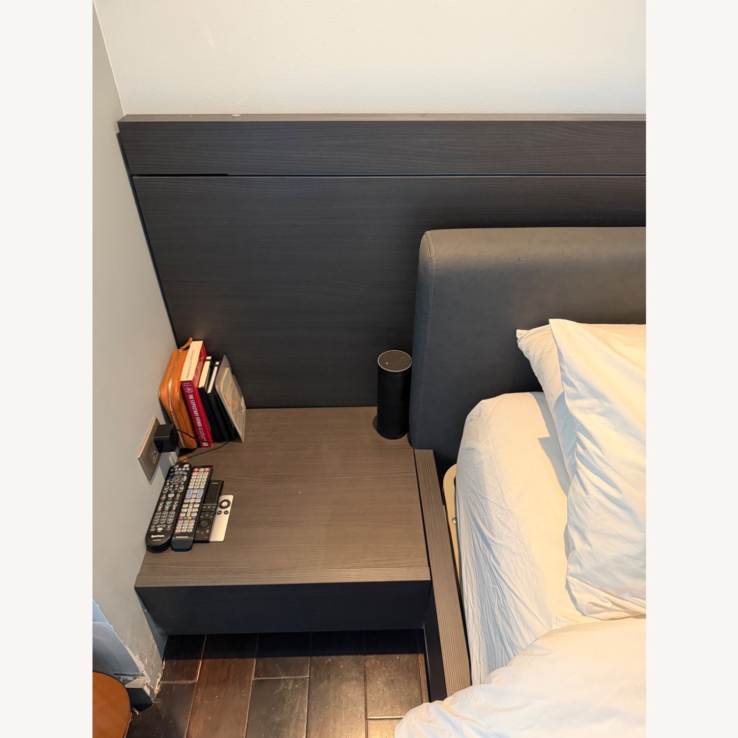 Lazzoni Double Storage Dark Brown Wood Queen Bed - image-3
