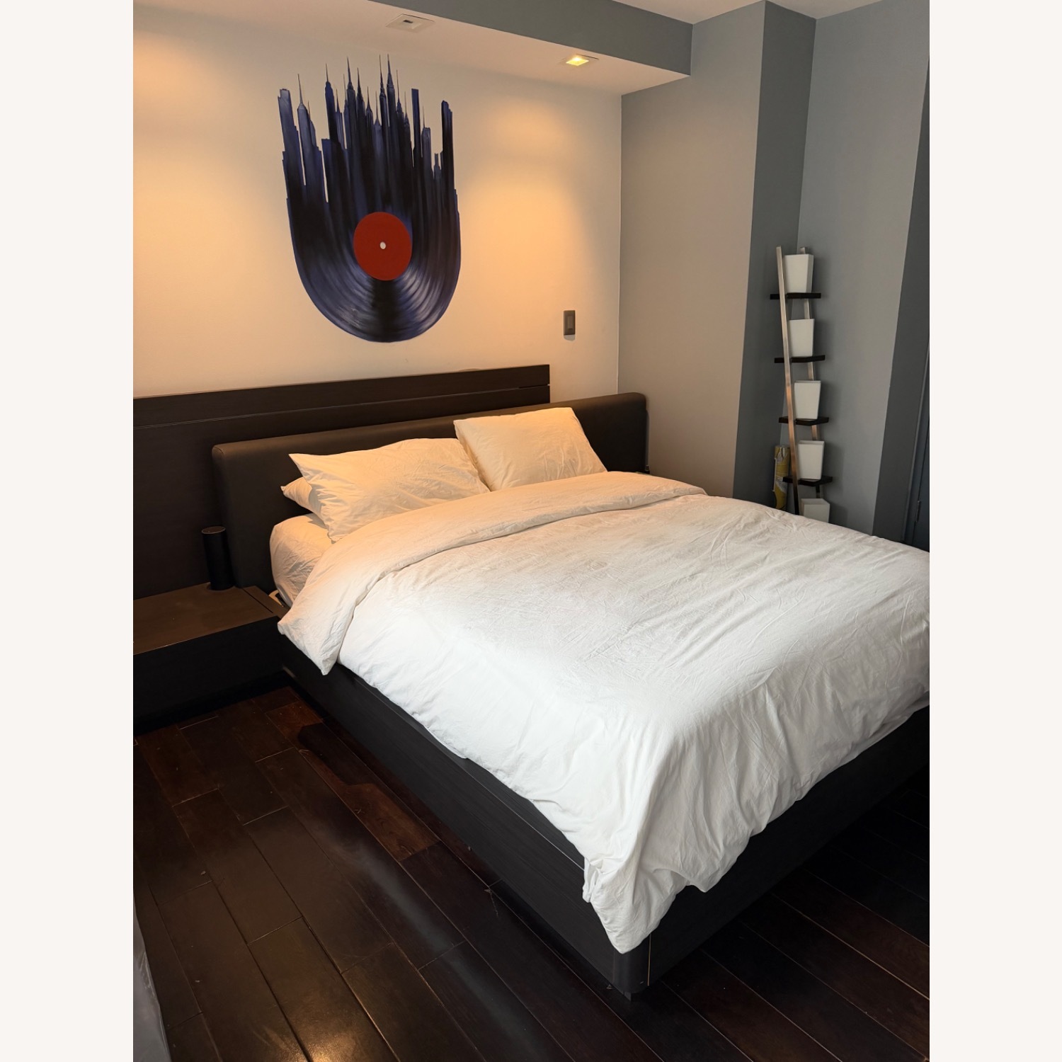 Lazzoni Double Storage Dark Brown Wood Queen Bed - image-2