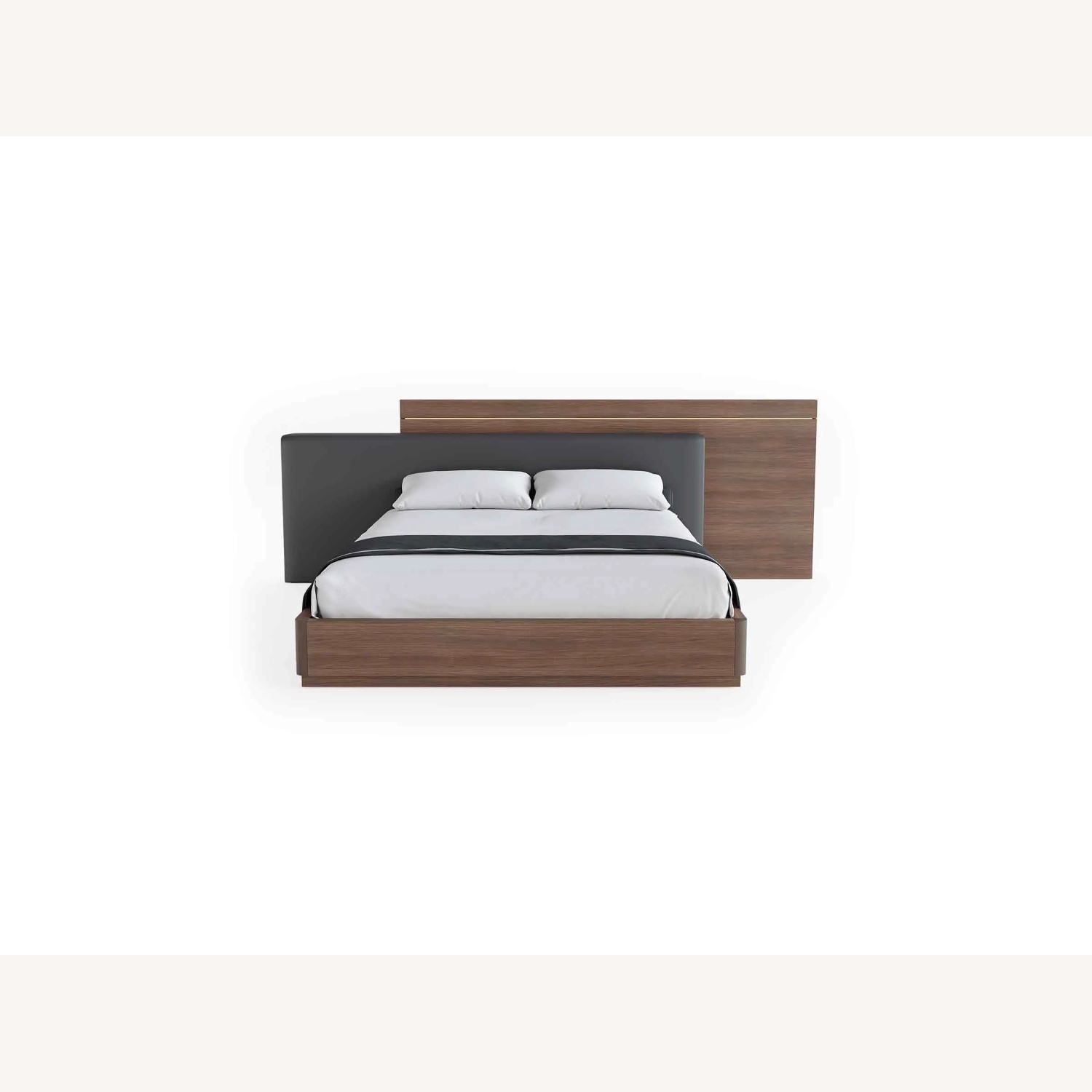Lazzoni Double Storage Dark Brown Wood Queen Bed - image-5