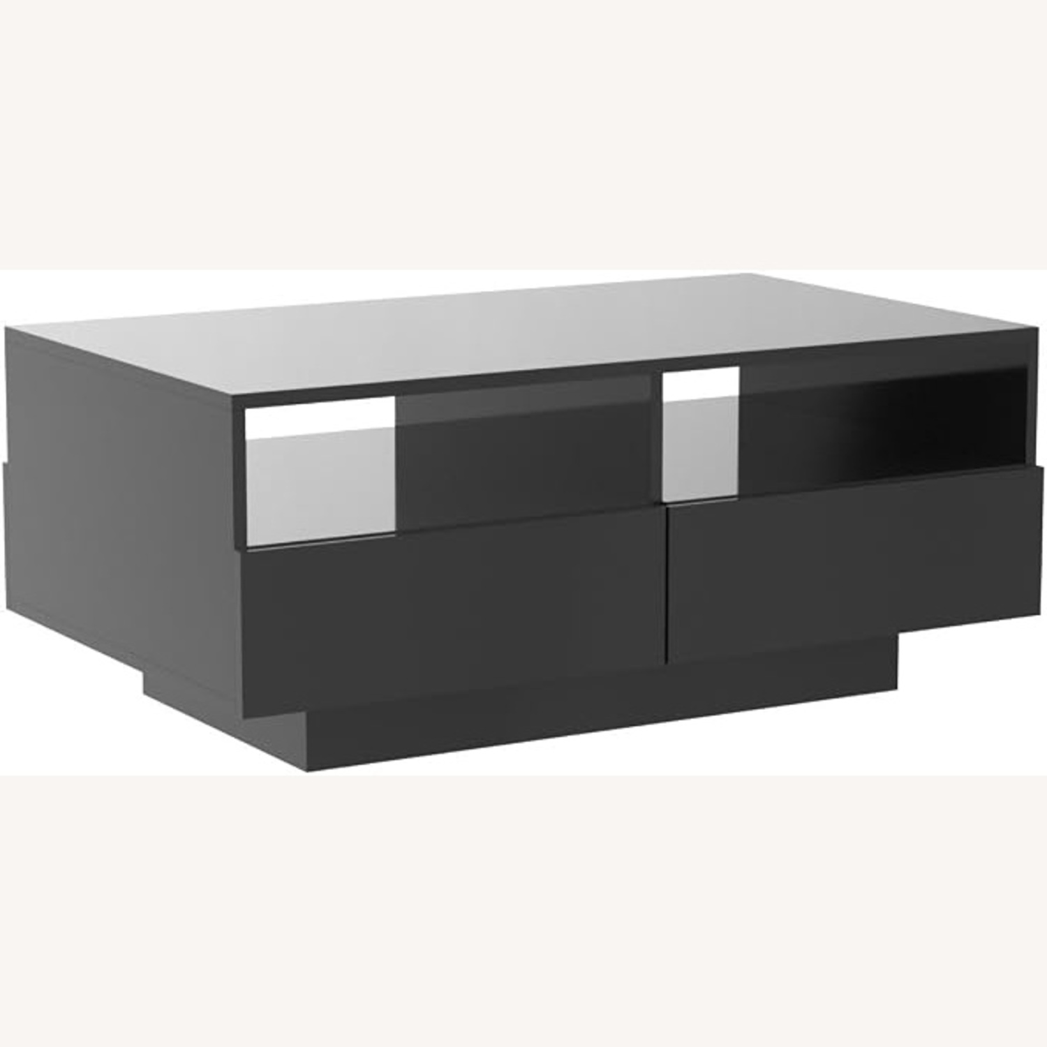Coffee Table with LED Lights and Drawers - image-5