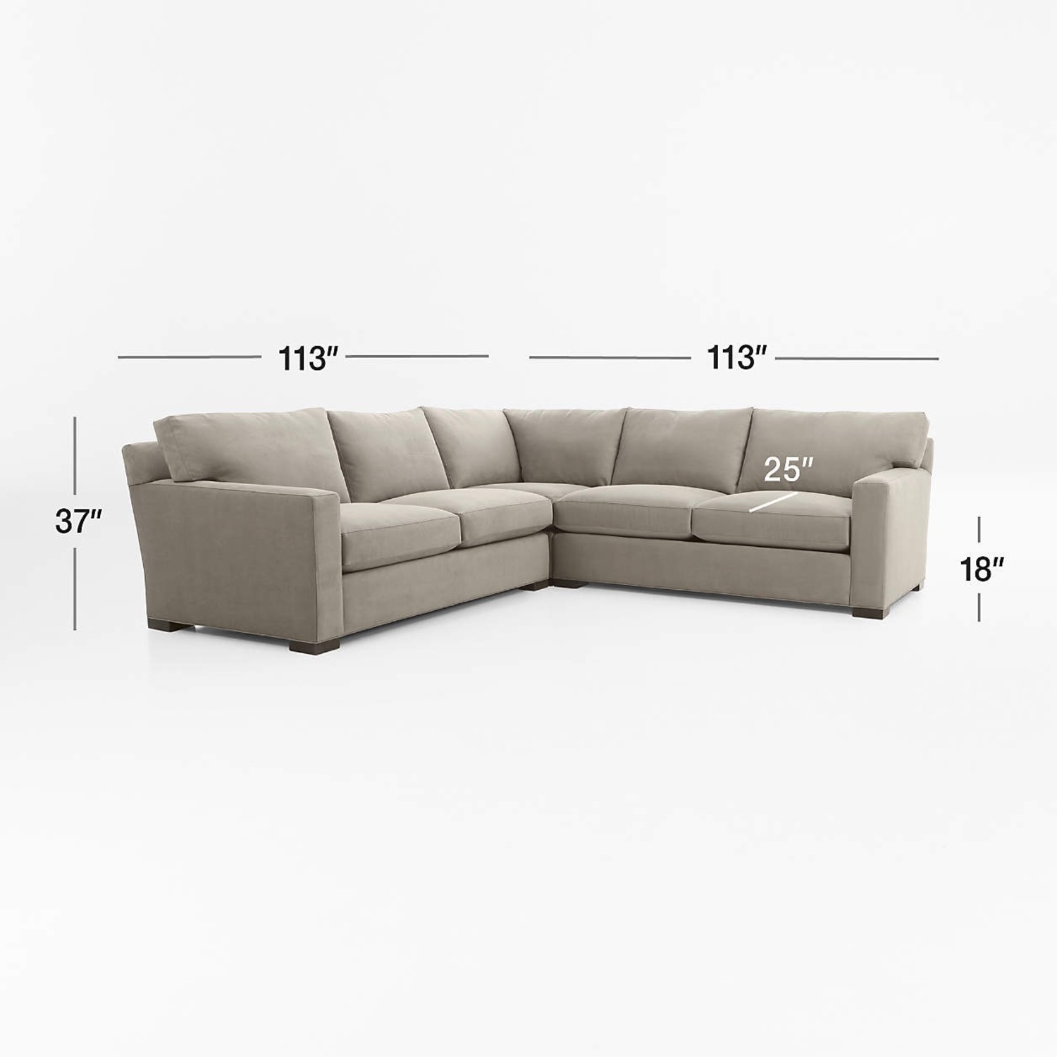 Crate & Barrel Axis L-Shaped 3+ Piece Sectional - image-4