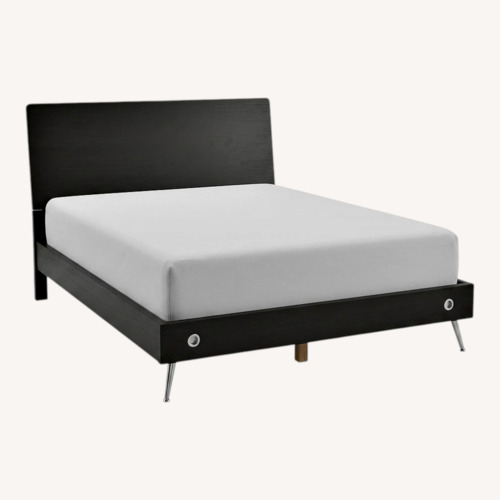 Used Bel Air Black Wood Queen Bed for sale on AptDeco