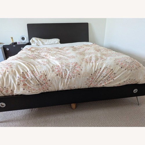 Used Bel Air Black Wood Queen Bed for sale on AptDeco