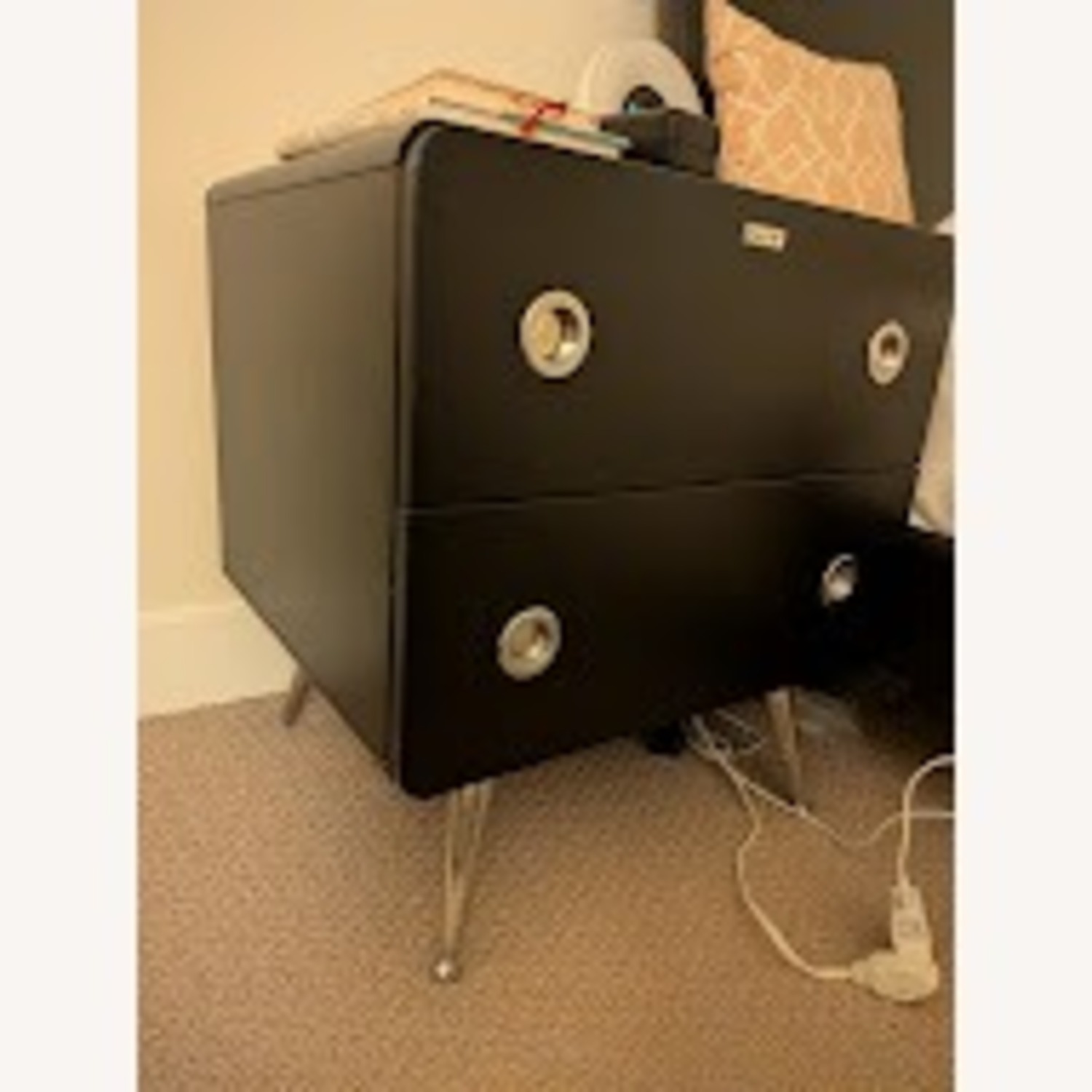 Black Wood Nightstand - image-3