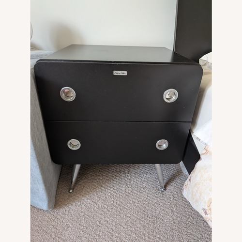 Used Black Wood Nightstand for sale on AptDeco